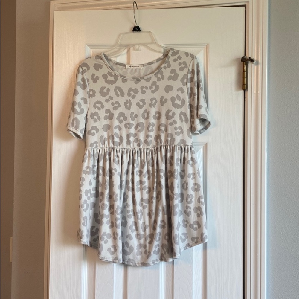 Cheetah print babydoll top